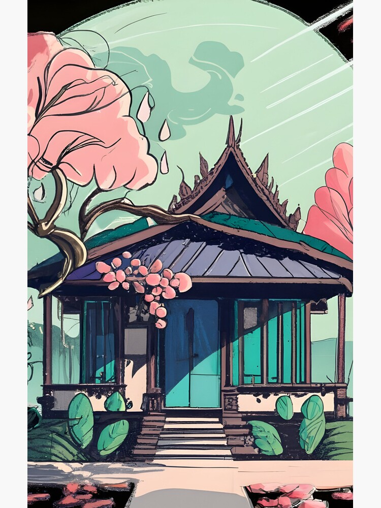 Thumbnail 4 of 4, Samsung Galaxy Phone Case, Old Traditional Thailand house Baan Drawing designed and sold by Patricks-Art.