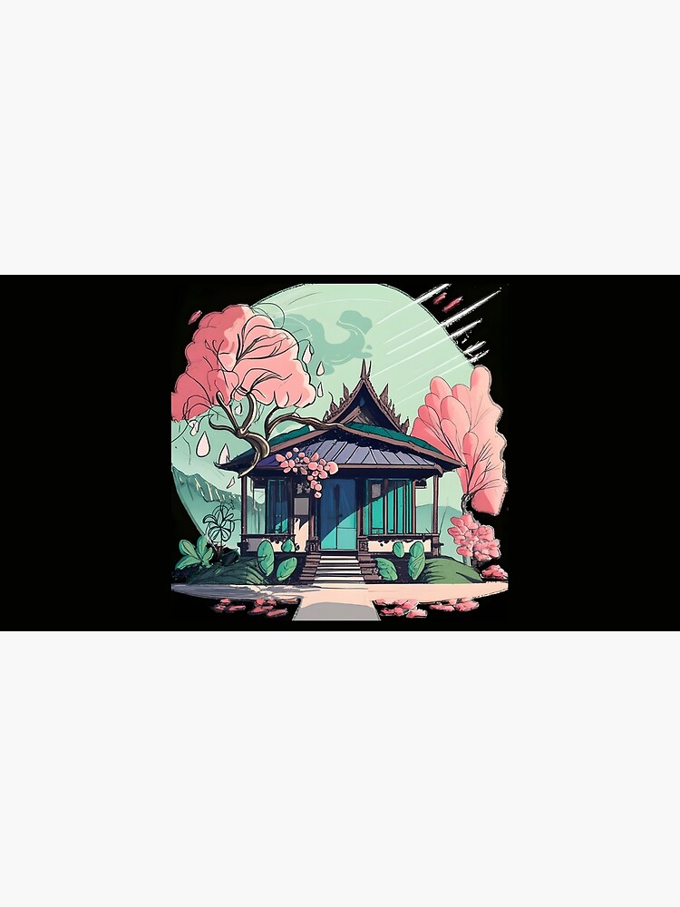 Thumbnail 5 of 5, Mouse Pad, Old Traditional Thailand house Baan Drawing designed and sold by Patricks-Art.