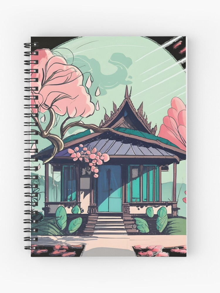 Thumbnail 1 of 3, Journal, Old Traditional Thailand house Baan Drawing designed and sold by Patricks-Art.