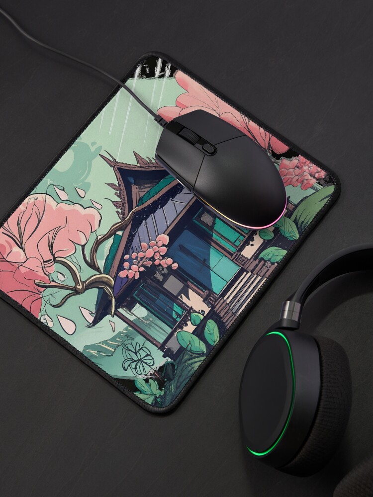 Thumbnail 4 of 5, Mouse Pad, Old Traditional Thailand house Baan Drawing designed and sold by Patricks-Art.