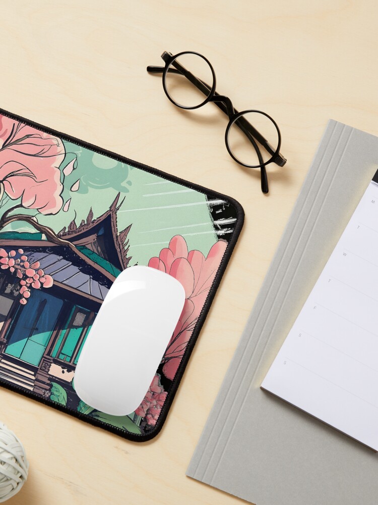 Thumbnail 3 of 5, Mouse Pad, Old Traditional Thailand house Baan Drawing designed and sold by Patricks-Art.