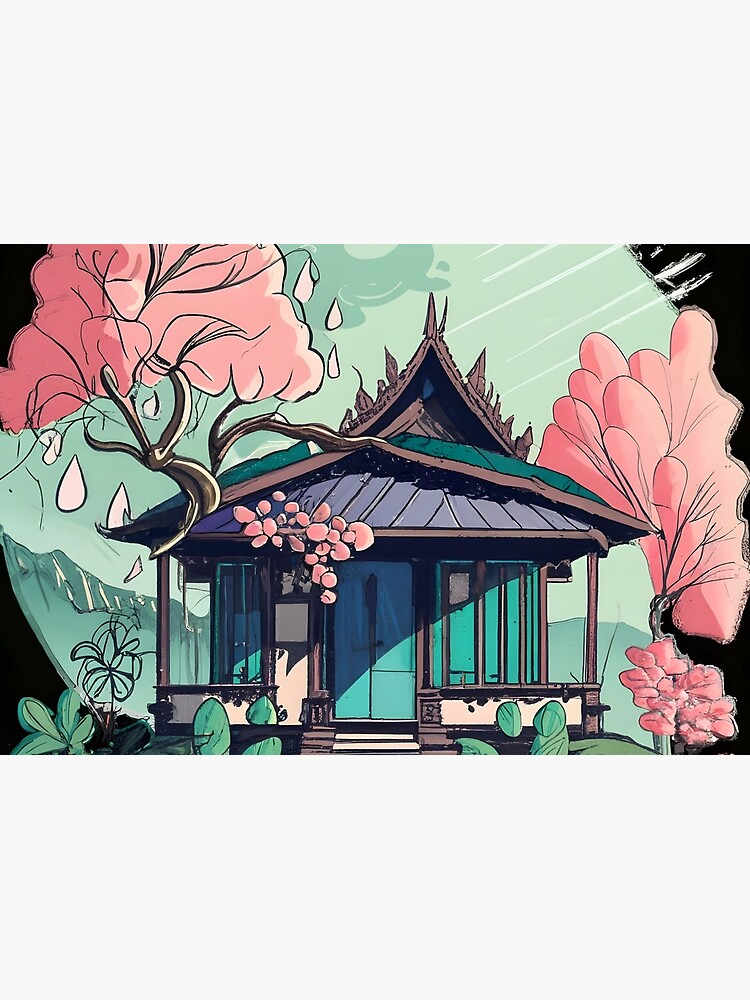 Thumbnail 3 of 3, Journal, Old Traditional Thailand house Baan Drawing designed and sold by Patricks-Art.