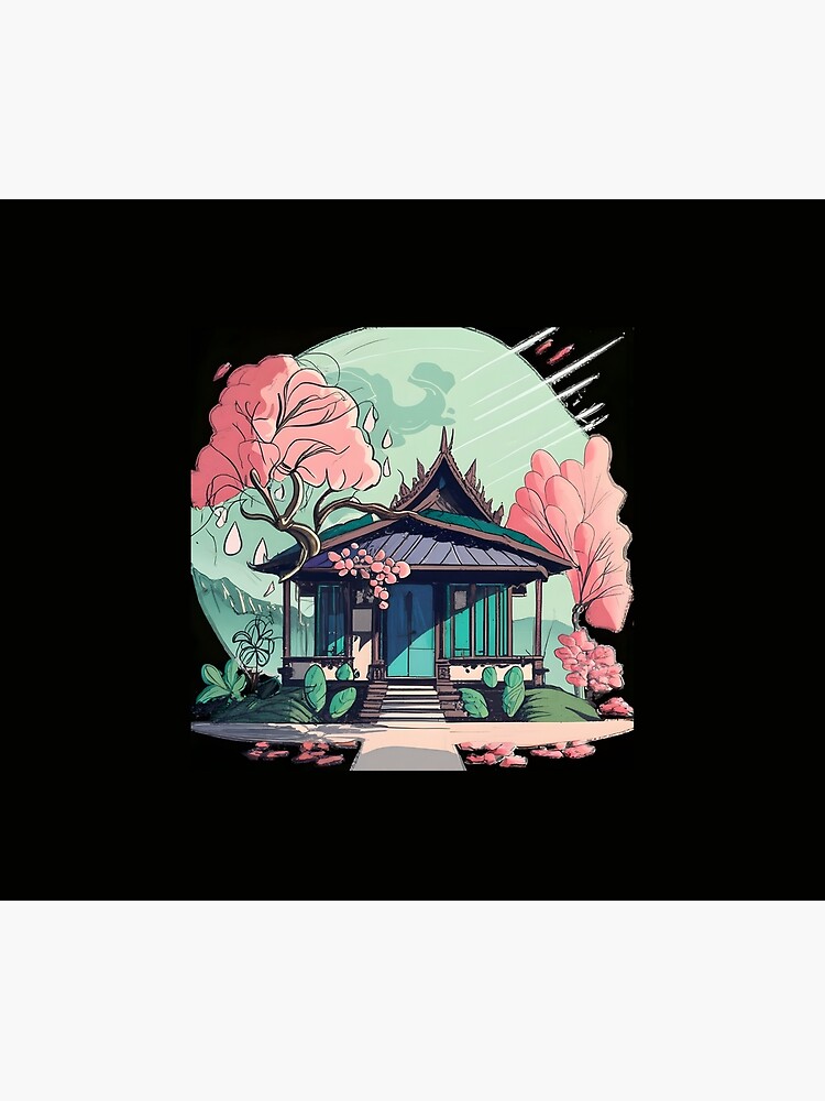 Thumbnail 3 of 3, Tapestry, Old Traditional Thailand house Baan Drawing designed and sold by Patricks-Art.
