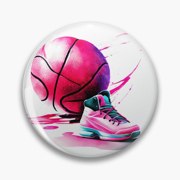 Item preview, Basketball Pink Black Leather Stitching Logo Modern Elegant Shoe designed and sold by Print-Online.