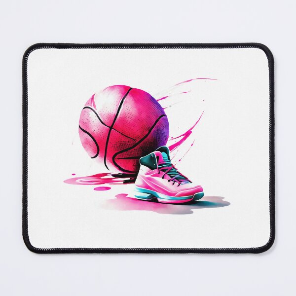 Item preview, Basketball Pink Black Leather Stitching Logo Modern Elegant Shoe designed and sold by Print-Online.