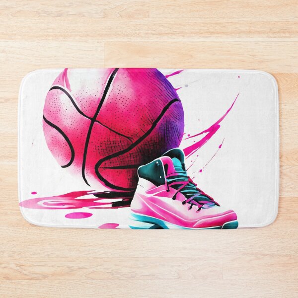 Item preview, Basketball Pink Black Leather Stitching Logo Modern Elegant Shoe designed and sold by Print-Online.