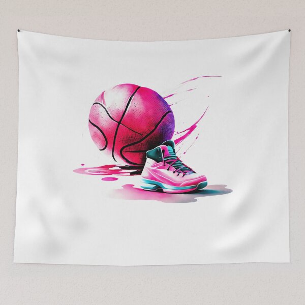 Item preview, Basketball Pink Black Leather Stitching Logo Modern Elegant Shoe designed and sold by Print-Online.