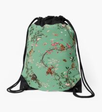 Monkey World Green Drawstring Bag
