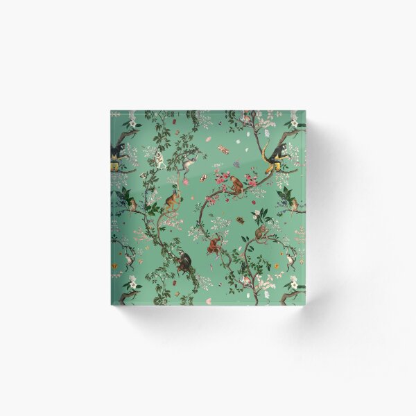 Monkey World Green Acrylic Block