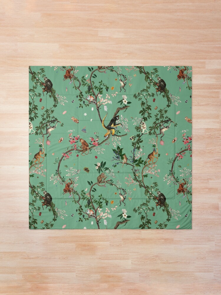 Alternate view of Monkey World Green Comforter