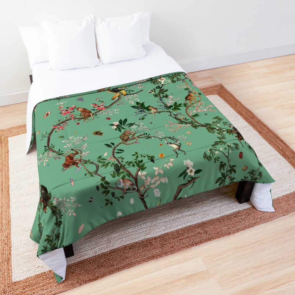 Monkey World Green Comforter