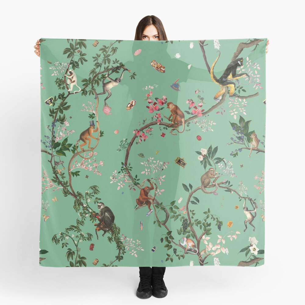 Monkey World Green Scarf