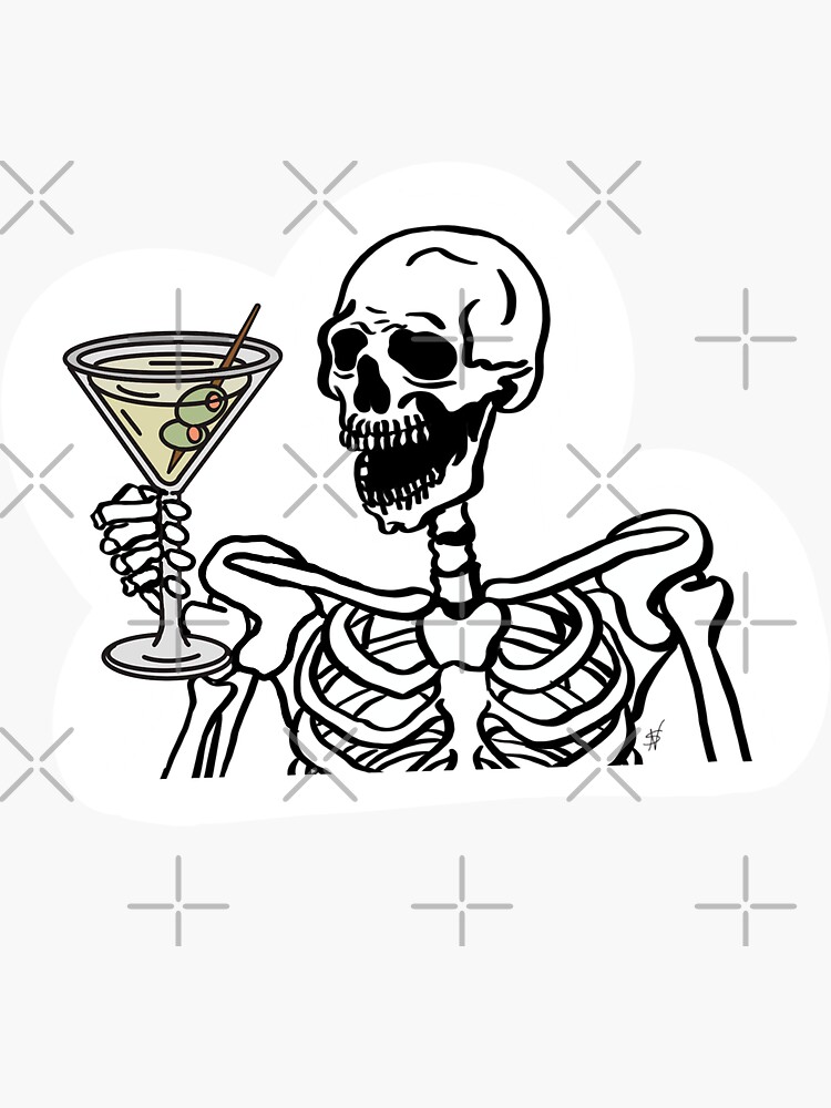 Skeleton Martini Glass