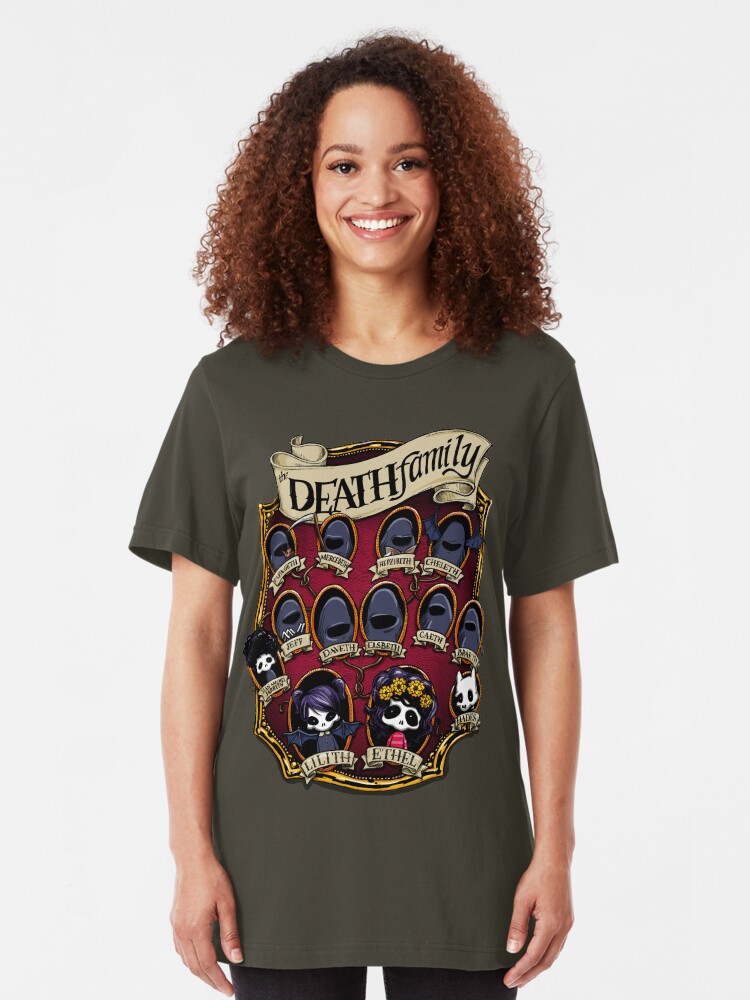 Alternate view of Death Family Tree - The Life of Ethel Death Slim Fit T-Shirt