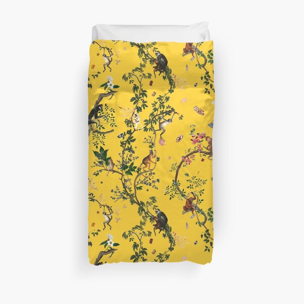 Monkey World Yellow Duvet Cover