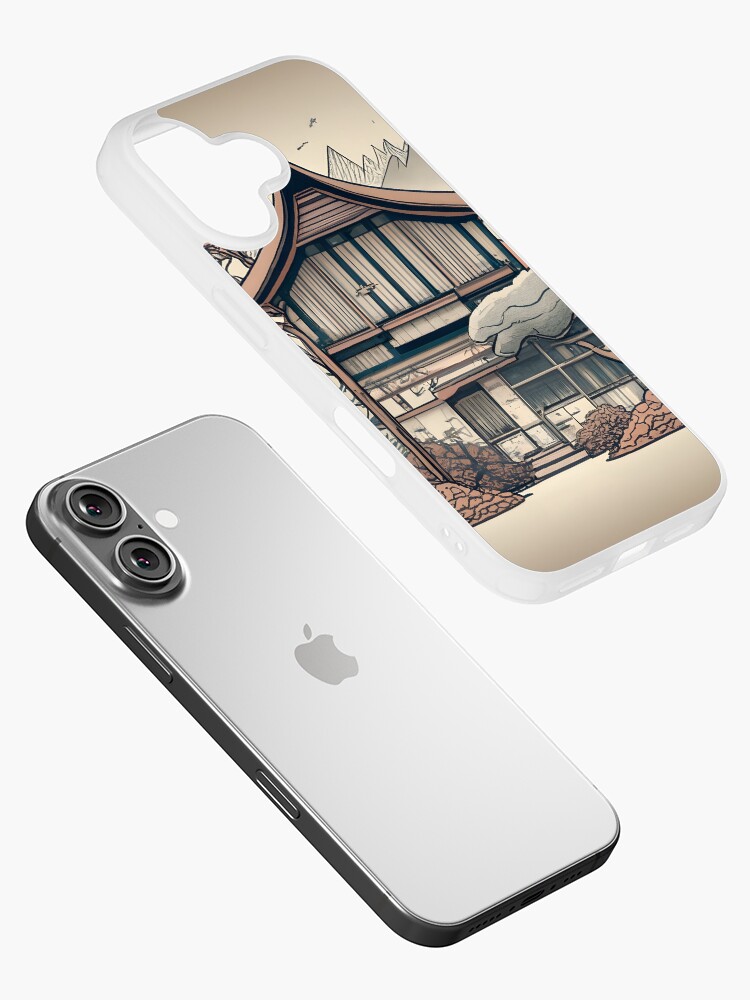 Thumbnail 2 of 5, iPhone Case, Old Traditional Indonesia house Rumah Adat, minimalistic ink drawing designed and sold by Patricks-Art.