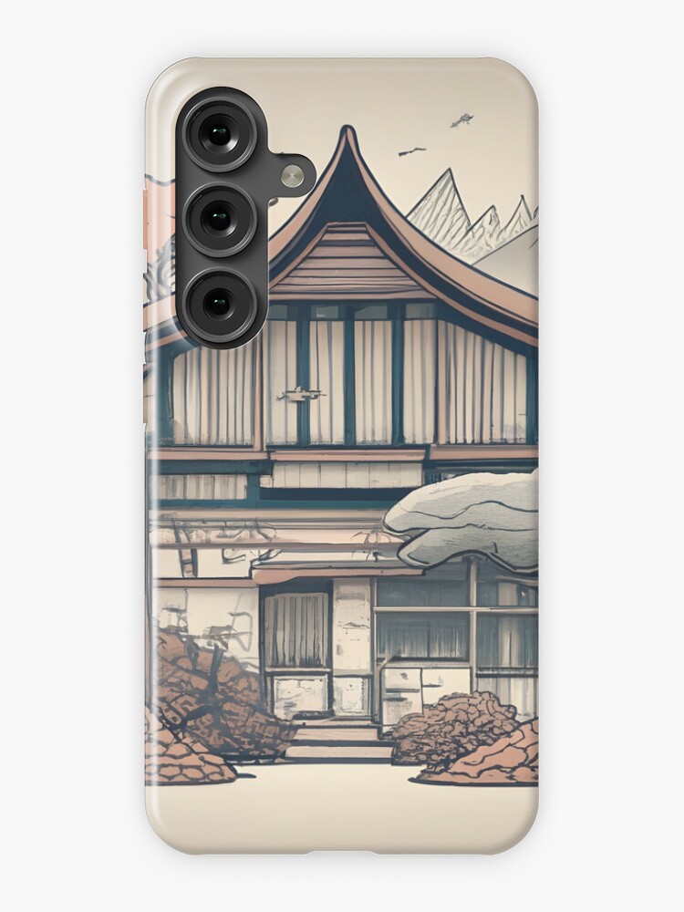 Thumbnail 1 of 4, Samsung Galaxy Phone Case, Old Traditional Indonesia house Rumah Adat, minimalistic ink drawing designed and sold by Patricks-Art.