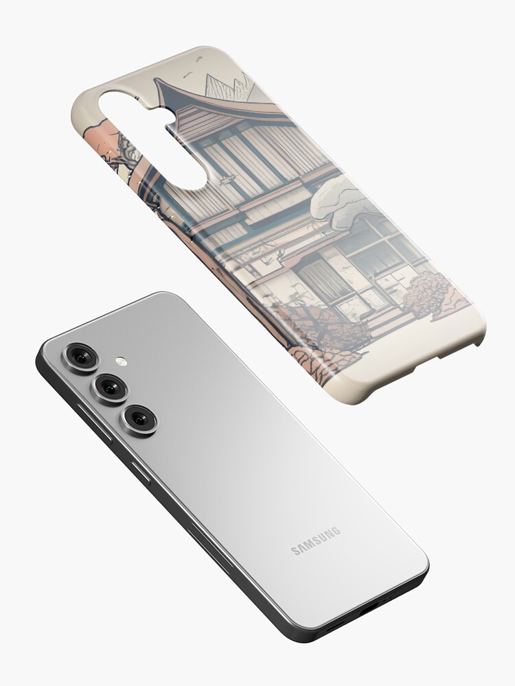 Thumbnail 2 of 4, Samsung Galaxy Phone Case, Old Traditional Indonesia house Rumah Adat, minimalistic ink drawing designed and sold by Patricks-Art.