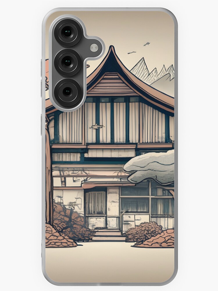 Thumbnail 1 of 4, Samsung Galaxy Phone Case, Old Traditional Indonesia house Rumah Adat, minimalistic ink drawing designed and sold by Patricks-Art.