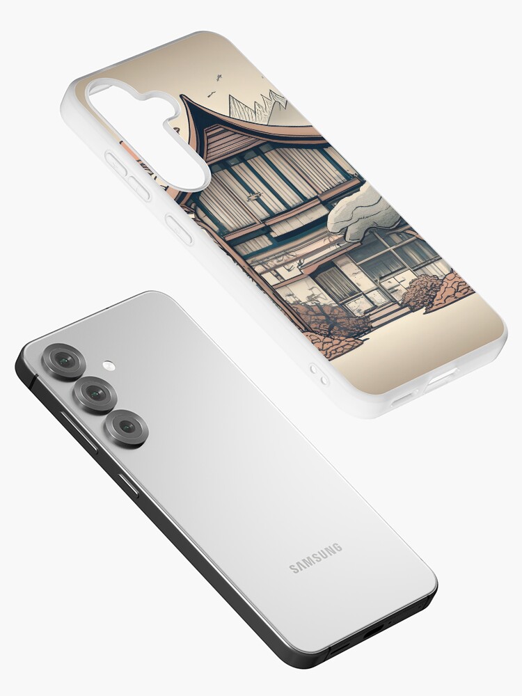 Thumbnail 2 of 4, Samsung Galaxy Phone Case, Old Traditional Indonesia house Rumah Adat, minimalistic ink drawing designed and sold by Patricks-Art.