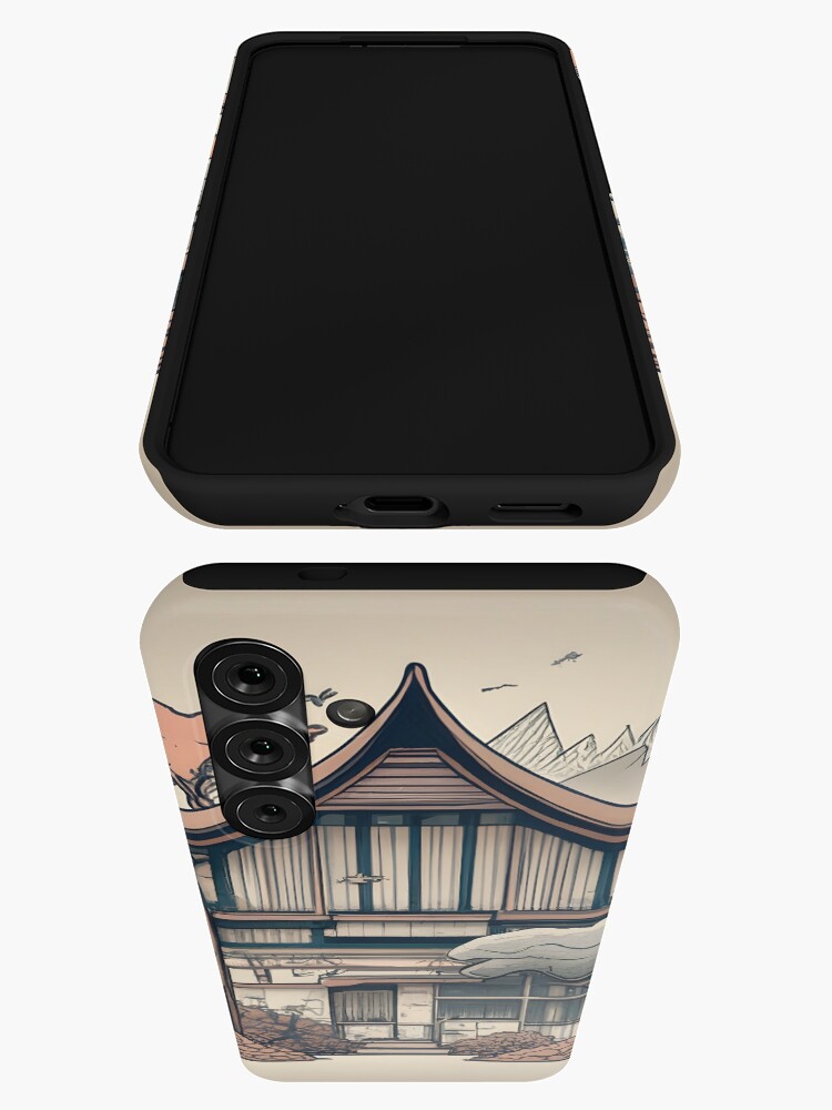 Thumbnail 3 of 4, Samsung Galaxy Phone Case, Old Traditional Indonesia house Rumah Adat, minimalistic ink drawing designed and sold by Patricks-Art.
