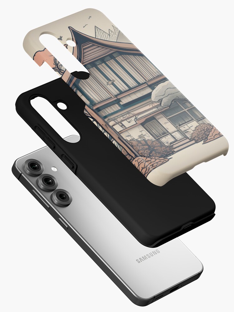 Thumbnail 2 of 4, Samsung Galaxy Phone Case, Old Traditional Indonesia house Rumah Adat, minimalistic ink drawing designed and sold by Patricks-Art.