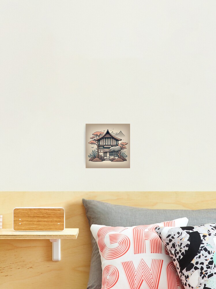 Thumbnail 2 of 3, Photographic Print, Old Traditional Indonesia house Rumah Adat, minimalistic ink drawing designed and sold by Patricks-Art.