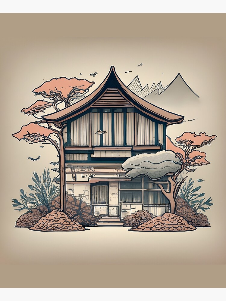 Thumbnail 6 of 6, Apron, Old Traditional Indonesia house Rumah Adat, minimalistic ink drawing designed and sold by Patricks-Art.