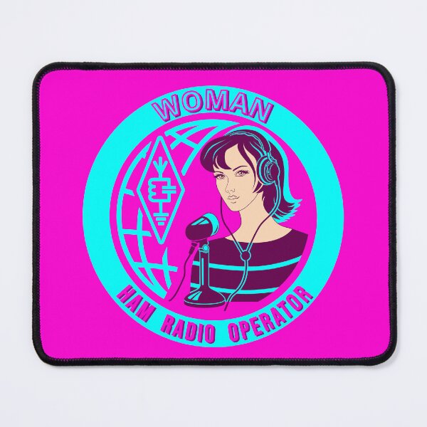 Item preview, Woman HAM Radio Operator - pink-cyan style designed and sold by tuzlay.