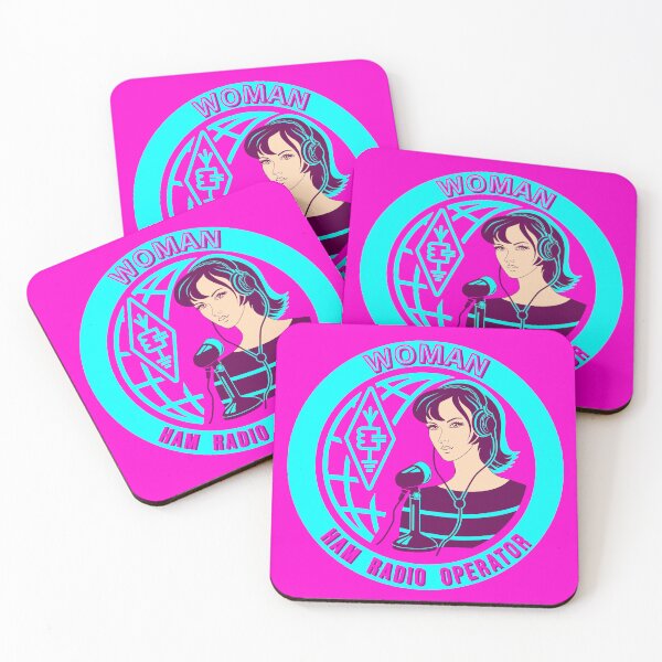 Item preview, Woman HAM Radio Operator - pink-cyan style designed and sold by tuzlay.