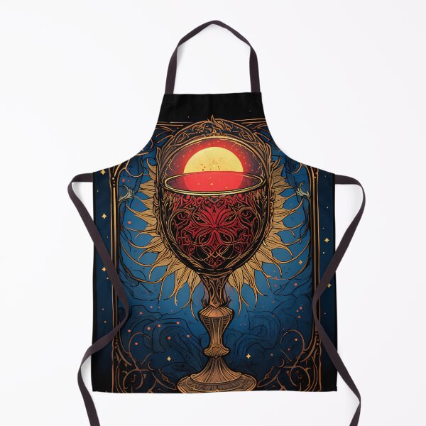 Item preview, Gothic Red Gold Pagan Chalice Dark Blue Starry Night designed and sold by AwakenedSoul.