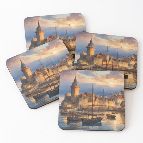 Item preview, Tower Overlooking the Bustling Port designed and sold by designsbyflo.