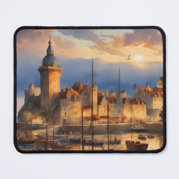 Item preview, Tower Overlooking the Bustling Port designed and sold by designsbyflo.