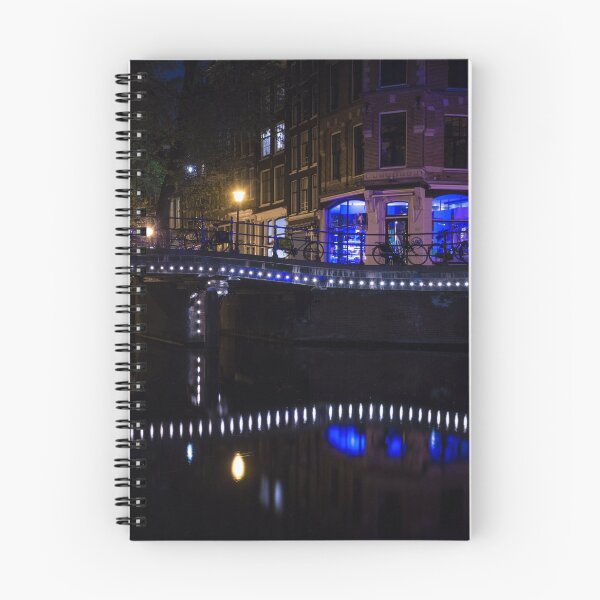 Item preview, Magical Amsterdam Night - Blue, White and Purple Lights Symmetry designed and sold by Georgia Mizuleva.