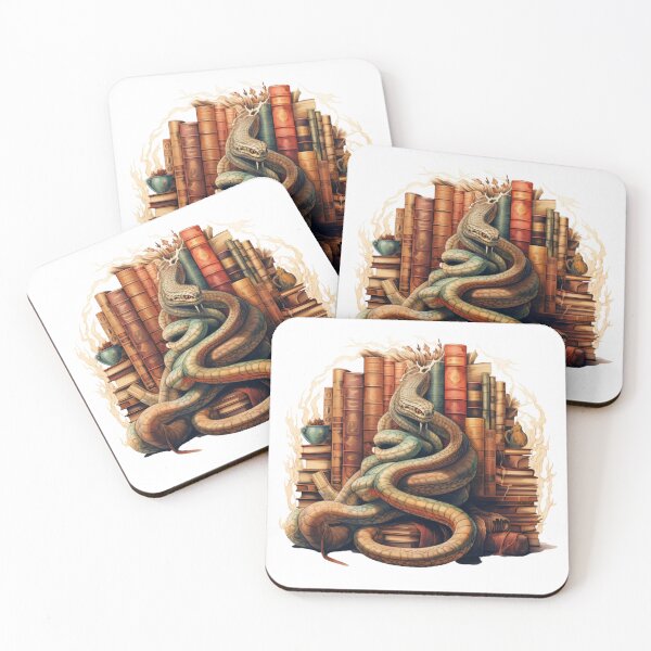Item preview, Librarian Snake coiled around a shelf of books designed and sold by yourfavdraw.