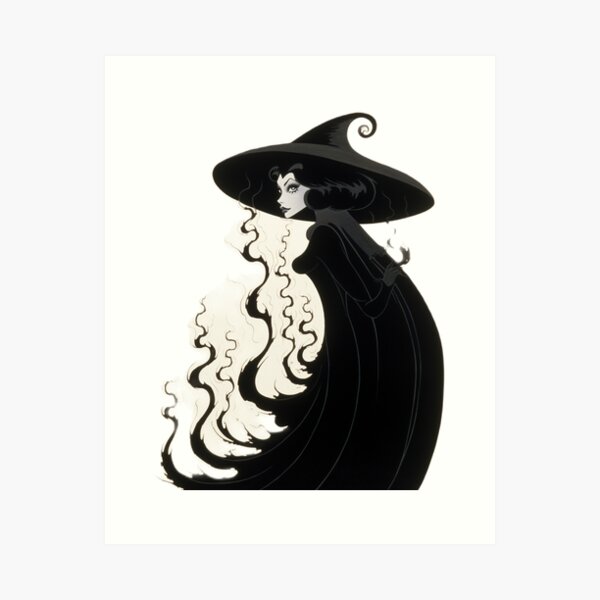 Item preview, An expressionist art style witch for Halloween witchcraft wicca Magick Occult  designed and sold by Baba  Yaga's Cards.