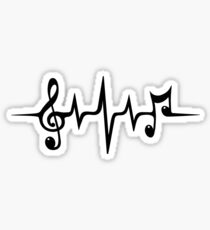 Pegatina Pulso de la música del latido del corazón
