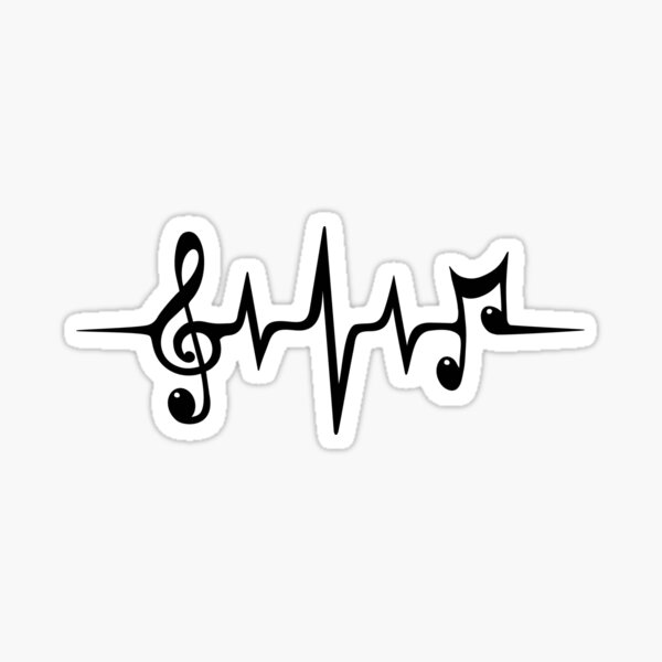 Heartbeat, Music, Pulse, Sound Wave, I love music Sticker
