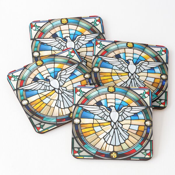 Item preview, Holy Dove High-Resolution Glassy Art | Colorful, Church-Like designed and sold by TrustInGrace.