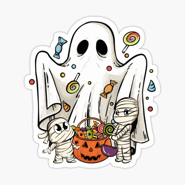 Halloween ghost with candy Sticker