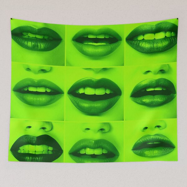 Item preview, green lips collage designed and sold by silent-violin.