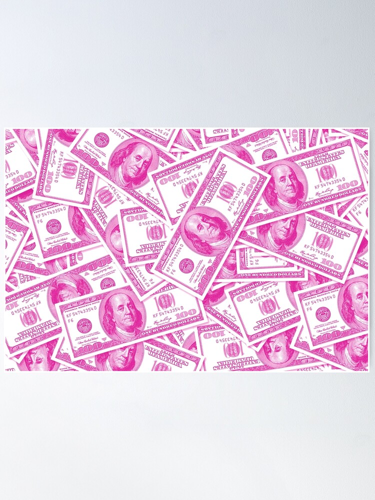 Pink Dollar Bills Art Print by Girl Visual - Fy