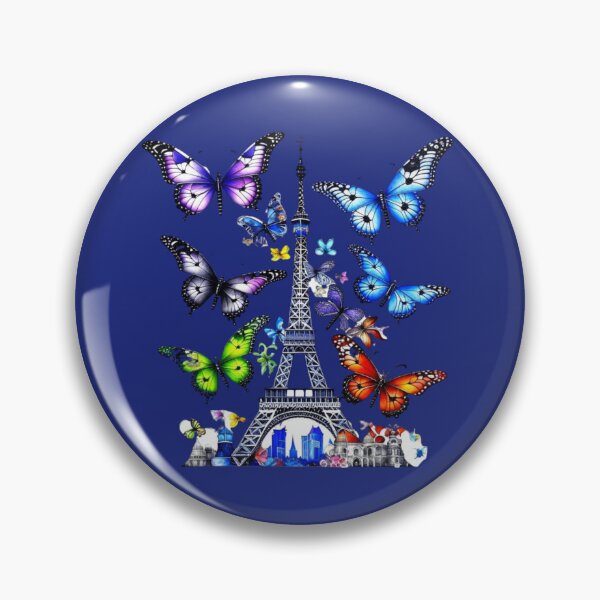 Item preview, Rainbow butterflies fly over the Eiffel Tower in Paris. designed and sold by Natalia-Vlad.
