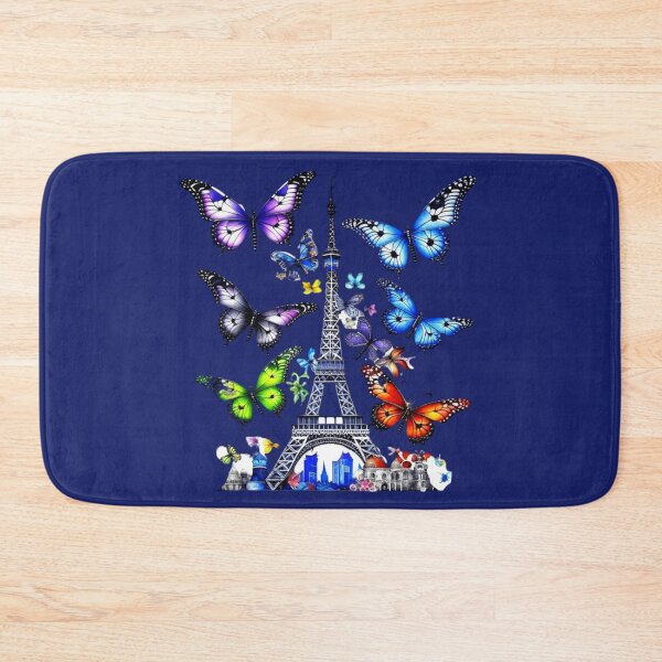 Item preview, Rainbow butterflies fly over the Eiffel Tower in Paris. designed and sold by Natalia-Vlad.