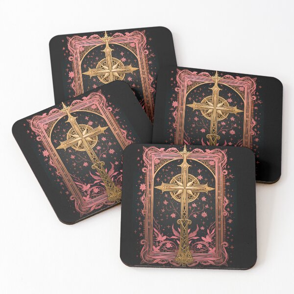 Item preview, Copy of  Gothic Celtic Cross Dark Pink Starry Night designed and sold by AwakenedSoul.