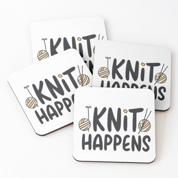 Item preview, KNIT HAPPENS FUNNY TYPOGRAPHY  designed and sold by KENYA  HOGAN.