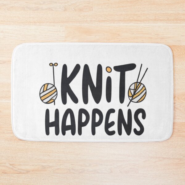 Item preview, KNIT HAPPENS FUNNY TYPOGRAPHY  designed and sold by KENYA  HOGAN.