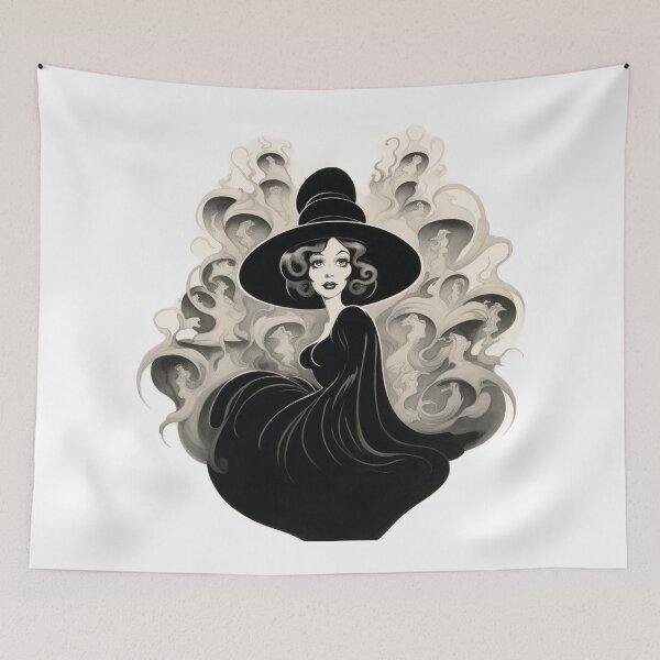 Item preview, Classy witch expressionist art style for Halloween witchcraft wicca Magick Occult  designed and sold by Baba  Yaga's Cards.