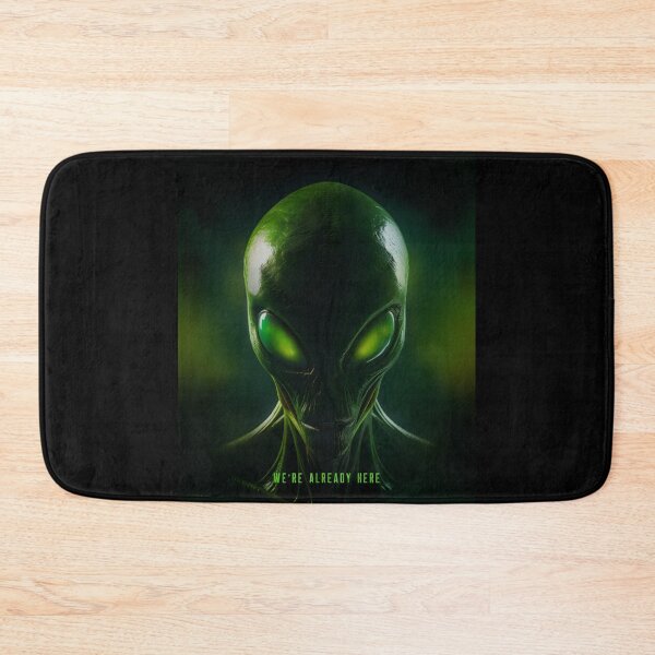 Item preview, We're Already Here Green Eyed Alien Digital Art designed and sold by 67prints.