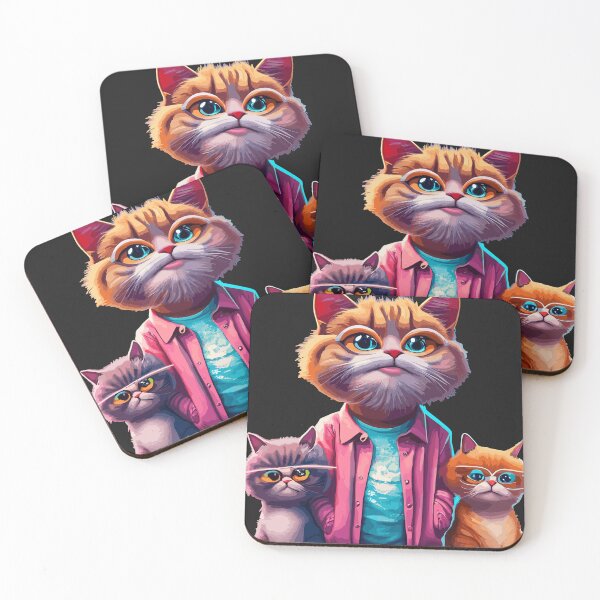 Item preview, Cute Colorful Papa Cat with Boys designed and sold by Ketique.